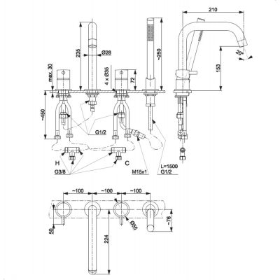 KFA Armatura Moza Brushed Rose Gold bateria wannowo-prysznicowa nawannowa różowe złoto szczotkowane 5035-210-34