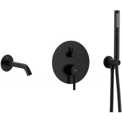 KFA Armatura Moza zestaw wannowo-prysznicowy podtynkowy czarny 5039-401-81