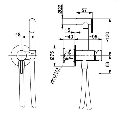 KFA Armatura Moza bateria bidetowa podtynkowa miedź szczotkowana  5039-512-34