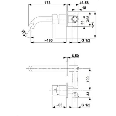 KFA Armatura Moza bateria umywalkowa podtynkowa gun metal grey 5039-810-61
