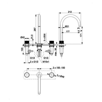 KFA Armatura Moza 316L bateria umywalkowa stojąca stal inox 5042-213-22