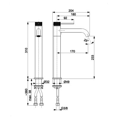 KFA Armatura Moza 316L bateria umywalkowa stojąca wysoka stal inox 5042-613-22