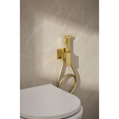 KFA Armatura Logon Brushed Light Gold bateria bidetowa z zestawem prysznicowym podtynkowa złoty szczotkowany light 5139-512-39