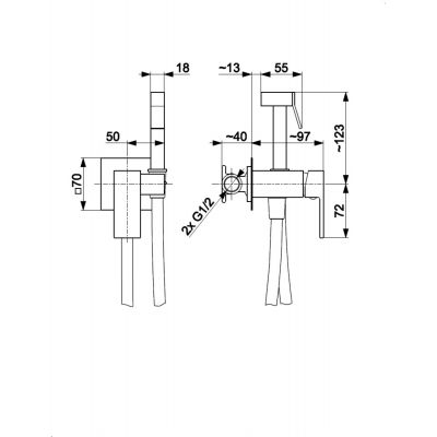 KFA Armatura Logon Brushed Light Gold bateria bidetowa z zestawem prysznicowym podtynkowa złoty szczotkowany light 5139-512-39