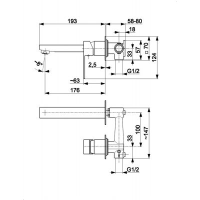 KFA Armatura Logon Gun Metal Grey bateria umywalkowa podtynkowa grafit 5139-810-61