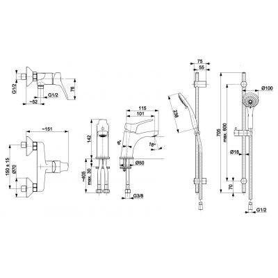 KFA Armatura Morris zestaw baterii 5241-002-00