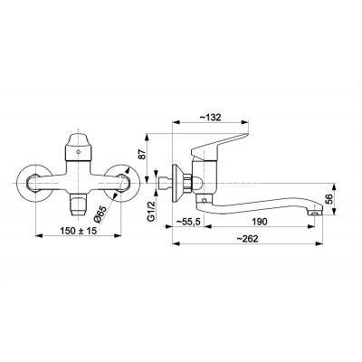 KFA Armatura Sparc bateria kuchenna ścienna czarna 5410-910-81