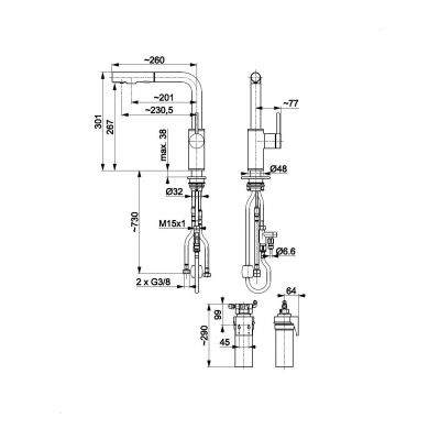 KFA Armatura Duero Pure Basic Brushed Light Gold bateria kuchenna z filtrem Profine Silver S złoto szczotkowane 6623-114-39