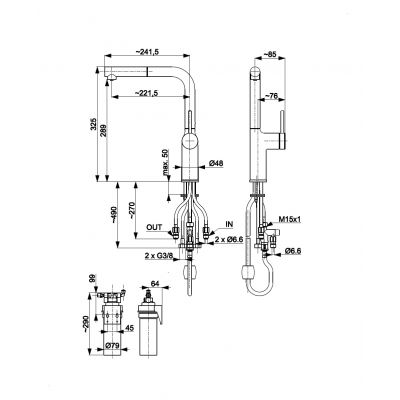 KFA Armatura Duero Pure Move Inox bateria kuchenna z filtrem Profine Silver S stal 6623-424-22