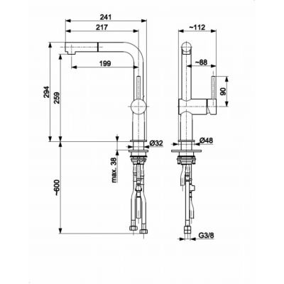 KFA Armatura Duero Edge Black bateria kuchenna stojąca czarna 6623-510-81