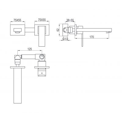 Kohlman Excelent bateria umywalkowa podtynkowa chrom QW180H