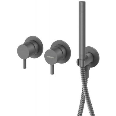 Kohlman Axel Gray bateria wannowo-prysznicowa podtynkowa grafit szczotkowany QW260AG