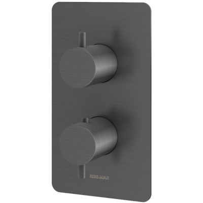 Kohlman Axel Gray bateria wannowo-prysznicowa podtynkowa termostatyczna grafit szczotkowany QW433AG