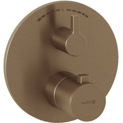 Kludi Nova Fonte Puristic bateria wannowo-prysznicowa podtynkowa termostatyczna brązowy szczotkowany 20810N115
