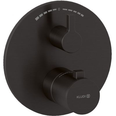 Kludi Nova Fonte Puristic bateria wannowo-prysznicowa podtynkowa termostatyczna czarny szczotkowany 20810N215