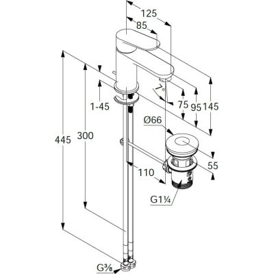 Kludi X0 bateria umywalkowa stojąca chrom 312660575