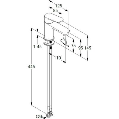 Kludi X0 bateria umywalkowa stojąca chrom 312900575