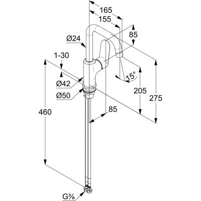 Kludi X1 bateria umywalkowa stojąca chrom 320280575