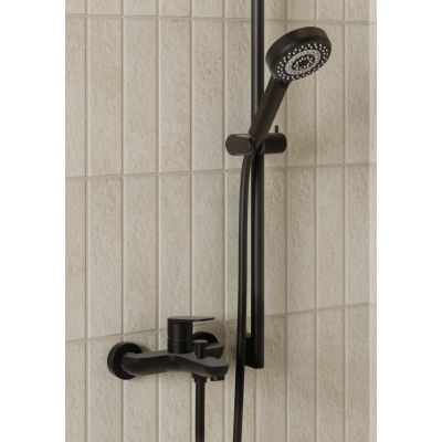 Kludi X1 bateria wannowo-prysznicowa ścienna czarny mat 326913975