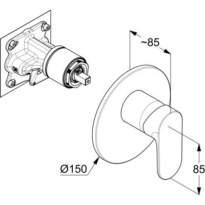Kludi X1 bateria prysznicowa podtynkowa czarny mat 327553975