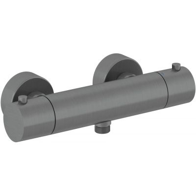 Kludi Objekta bateria prysznicowa ścienna termostatyczna czarny szczotkowany 35200N238