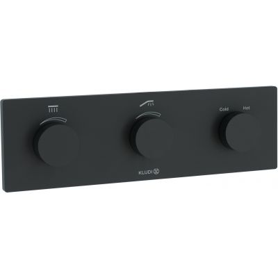 Kludi Pushtronic bateria wannowo-prysznicowa podtynkowa termostatyczna czarny mat 3830039-00
