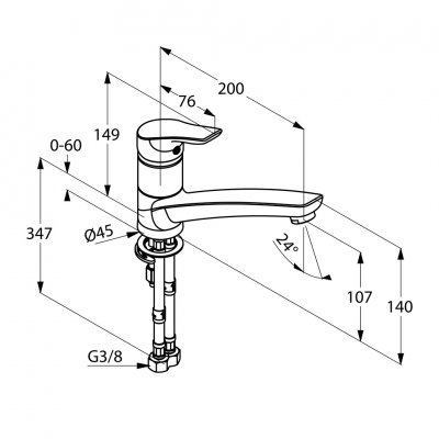 Kludi Tercio bateria kuchenna jednouchwytowa 389430575