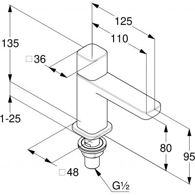 Kludi Renon zawór umywalkowy stojący chrom 421180575
