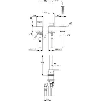 Kludi Renon bateria wannowo-prysznicowa nawannowa czarna 424473975
