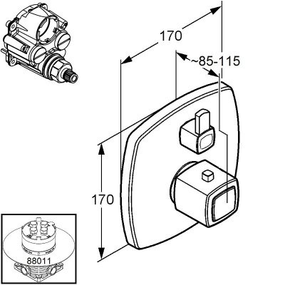 Kludi Q-Beo bateria wannowo-natryskowa podtynkowa termostatyczna 508300542