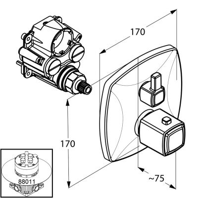 Kludi Q-Beo bateria prysznicowa podtynkowa termostatyczna 508350565