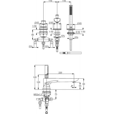 Kludi Balance bateria wannowo-prysznicowa 3-otworowa chrom 524470575