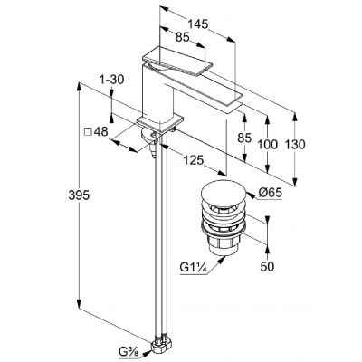 Kludi Decus bateria umywalkowa stojąca złota szczotkowana 54267N075