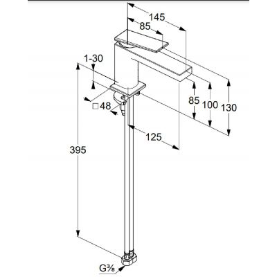 Kludi Decus bateria umywalkowa stojąca złota szczotkowana 54290N075