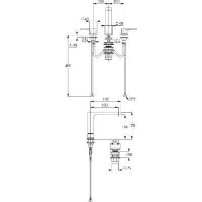 Kludi Decus bateria umywalkowa stojąca biały mat 543935375