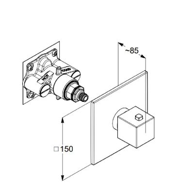 Kludi Decus bateria prysznicowa podtynkowa termostatyczna złota szczotkowana 54739N075