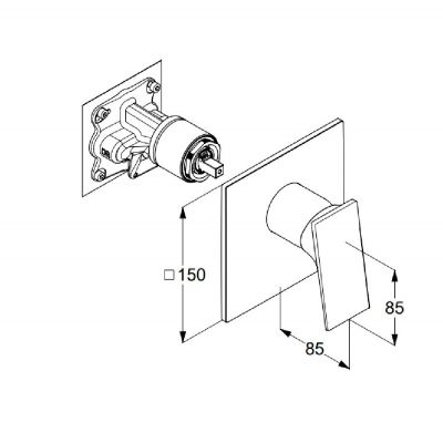 Kludi Decus bateria prysznicowa podtynkowa złota szczotkowana 54755N075
