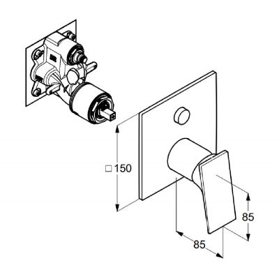 Kludi Decus bateria wannowo-prysznicowa podtynkowa termostatyczna złota szczotkowana 54759N075