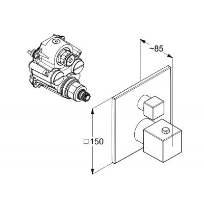 Kludi Decus bateria wannowo-prysznicowa podtynkowa termostatyczna złota szczotkowana 54810N075