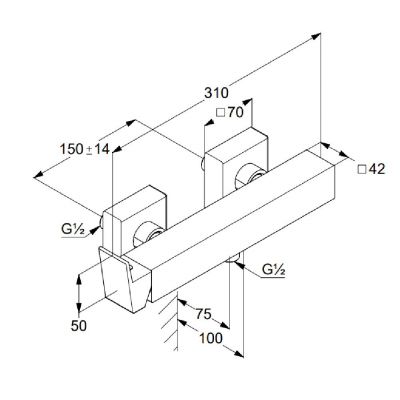 Kludi Decus bateria prysznicowa ścienna złota szczotkowana 54831N075