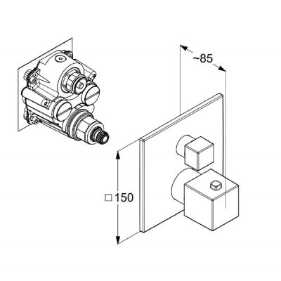 Kludi Decus bateria prysznicowa podtynkowa termostatyczna złota szczotkowana 54885N075