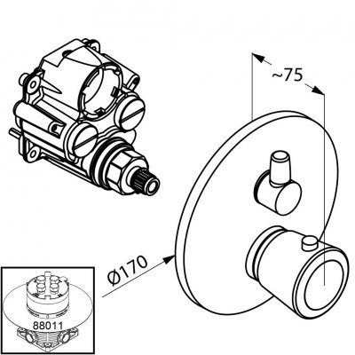 Kludi JOOP! bateria prysznicowa podtynkowa termostatyczna chrom 558350505