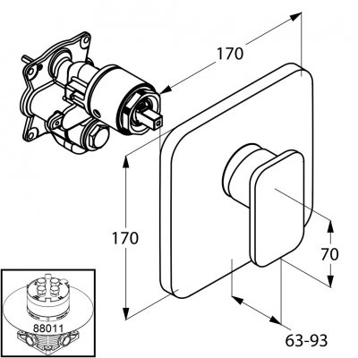 Bateria natryskowa podtynkowa Kludi Esprit 56 655 05 40