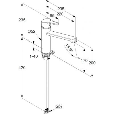 Kludi M3 bateria kuchenna stojąca chrom 585740575