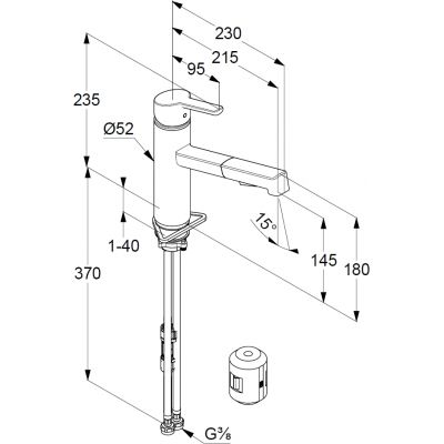 Kludi M3 bateria kuchenna stojąca czarny mat 585813975