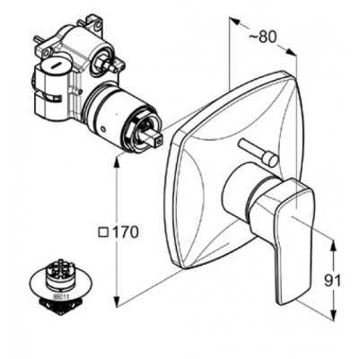 Kludi Q-Beo bateria wannowo-prysznicowa podtynkowa 506570565