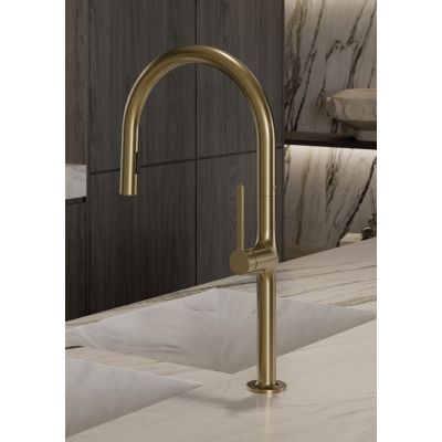 Kludi Reef bateria kuchenna stojąca złoty szczotkowany 50851N075