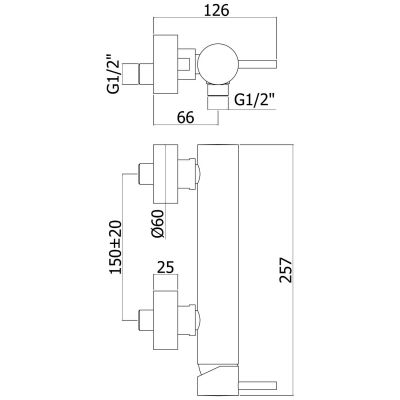 Kronenbach Lima 2.0 bateria prysznicowa ścienna chrom 100.1220CRKB