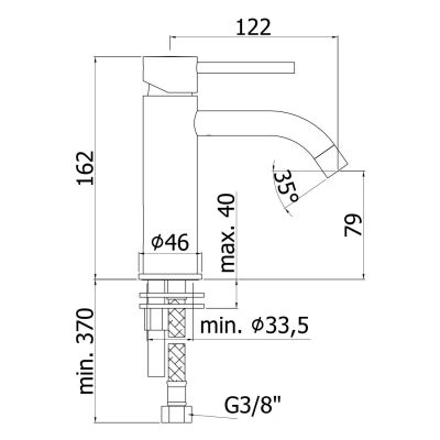 Kronenbach Lima 2.0 Black bateria umywalkowa stojąca czarny mat 100.1010SMKB