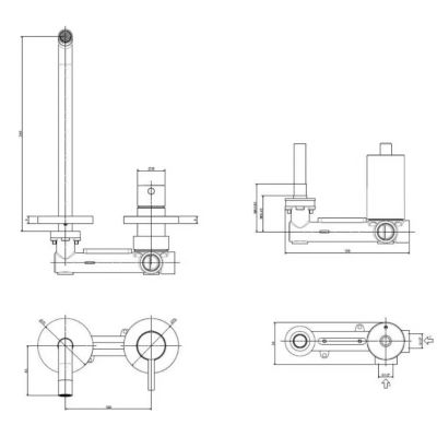 Kronenbach Lima 2.0 bateria umywalkowa podtynkowa kompletna chrom 100.1824CRKBN